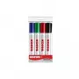 Kores K MARKER Lentos ir flipčarto žymeklių rinkinys, kaltinė smailė 3-5 mm, įvairių spalvų, 4 vnt. M20845