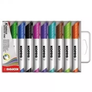 Kores K MARKER XW1 Lentos žymeklių rinkinys, apvalus antgalis, 3,0 mm, įvairių spalvų, 10 vienetų M20800