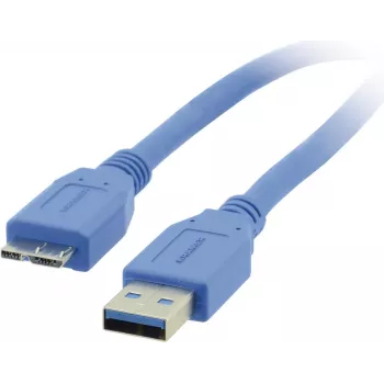 Kramer Electronics C-USB3/MICROB-3 USB 3.2 Gen 1 kabelis, USB-A vyriškas į Micro-USB B vyrišką, 0,9 m, mėlynas 96-02356003
