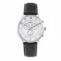 KRONOS Vyriškas kvarcinis analoginis laikrodis 40mm nerūdijančio plieno korpusas juodas odinis dirželis 783.35.19