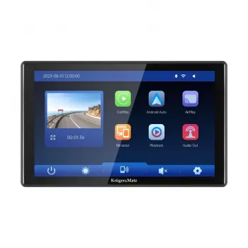 Kruger&Matz KM2022 9 inch Android Auto & Apple CarPlay multimedijos stotis su DVR ir galinio vaizdo kamera