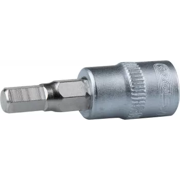 KS TOOLS 1/4 colio antgalio lizdas šešiakampis 3mm kalta chromo vanadžio plieno matinis chromuotas 911.1436