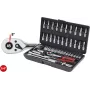 KS TOOLS 1/4 colio CHROMEplus 48 dalių galvučių rinkinys, 6 briaunų metrinis, 72 dantų reketas, dėkle (918.0648)