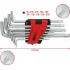 KS TOOLS 151.4880 Ilgų TORX L formos raktų rinkinys, 10 dalių, chromo vanadžio plienas, dydžiai T9-T50