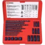 KS TOOLS 25 dalių varžtų ištraukimo rinkinys, kairiosios eigos HSS, M3-M18, su grąžtais ir kreiptuvais (150.1305)