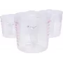 KS TOOLS 3 dalių matavimo puodelių rinkinys, 250/500/1000 ml, permatomas PP su mėlyna skale, maistui saugus, tinka plauti indaplovėje, dedasi vienas į kitą 150.9205