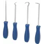 KS TOOLS 4 dalių kablio ir smaigų rinkinys su chromo vanadžio antgaliais ir ergonomiškomis dviejų komponentų rankenomis BT542020