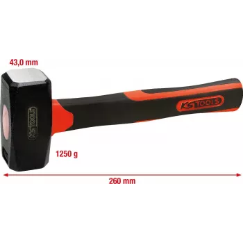 KS TOOLS skaldymo plaktukas su stiklo pluošto kotu, 1250 g (142.5126)