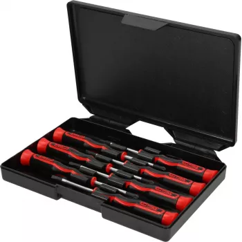 KS TOOLS Tikslusis atsuktuvų rinkinys PH ir plokščiais antgaliais, 7 dalių (500.7165)