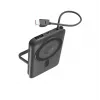 KSIX Magnetic Power Bank 10000 mAh, 22.5W, skirtas iPhone ir Apple Watch, pilka