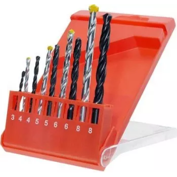 KWB 420200 HSS-R suktinių grąžtų rinkinys, 9 vnt., 1,5-6 mm, DIN 338, medienai, plastikui, metalui, skardai, profiliams