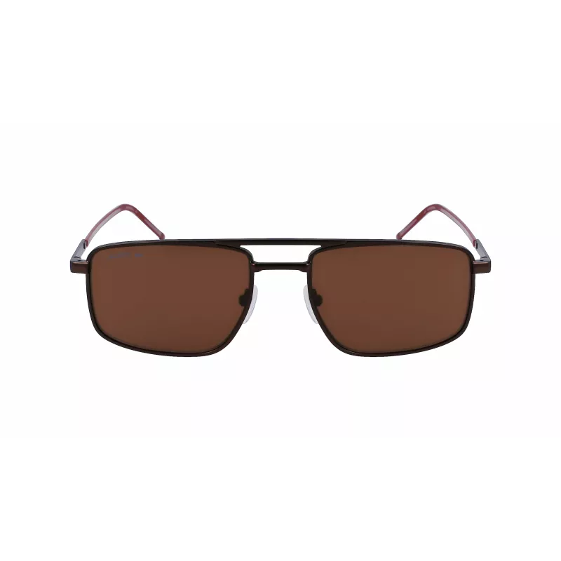 Lacoste L255S-5619201 Vyriški stačiakampiai akiniai nuo saulės – Havana/Tortoise rėmelis, žali lęšiai, 56/19/145 mm