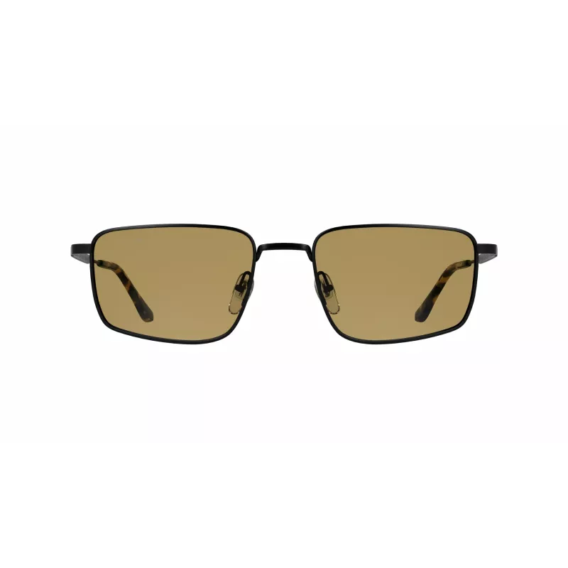 LACOSTE L277S-5519002 Vyriški stačiakampiai akiniai nuo saulės - juodas acetatinis rėmelis, pilki polikarbonatiniai lęšiai, UV400 apsauga