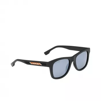 Lacoste L3651SRG-001 Unisex akiniai - Juodas acetatinis rėmelis, pilki polikarbonatiniai lęšiai, 48 mm lęšio plotis
