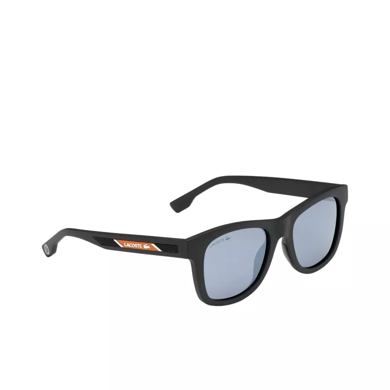 Lacoste L3651SRG-001 Unisex akiniai - Juodas acetatinis rėmelis, pilki polikarbonatiniai lęšiai, 48 mm lęšio plotis