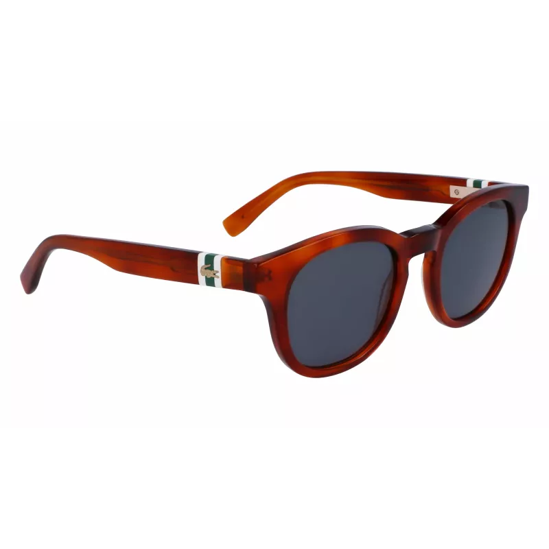 Lacoste L6006S-218 vyriški akiniai nuo saulės, Havana rėmelis, pilki lęšiai, 49 mm