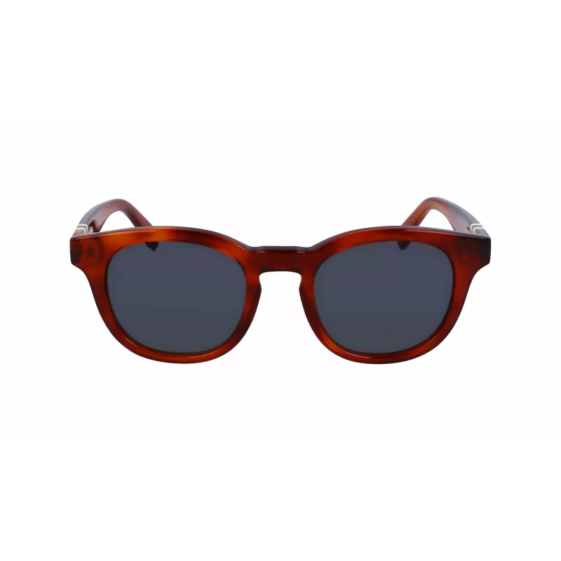 Lacoste L6006S-218 vyriški akiniai nuo saulės, Havana rėmelis, pilki lęšiai, 49 mm
