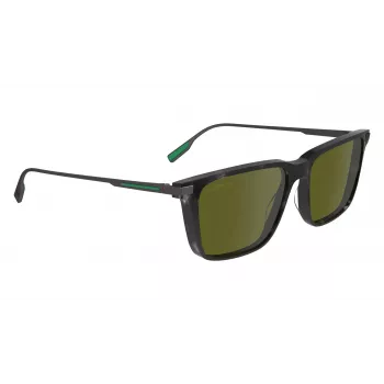 Lacoste L6017S5517240 Vyriški stačiakampiai Havana akiniai nuo saulės - rudi lęšiai 55/17/145 mm