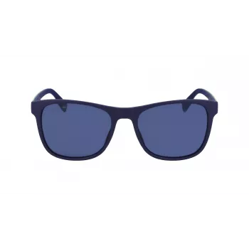 Lacoste L6031S-424 Vyriški stačiakampiai akiniai nuo saulės - mėlynas rėmelis, pilki lęšiai, UV400