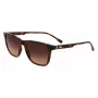 Lacoste L6041S-214 Vyriški stačiakampiai akiniai nuo saulės Havana acetato rėmeliu, rudi polikarbonatiniai lęšiai, 54 mm