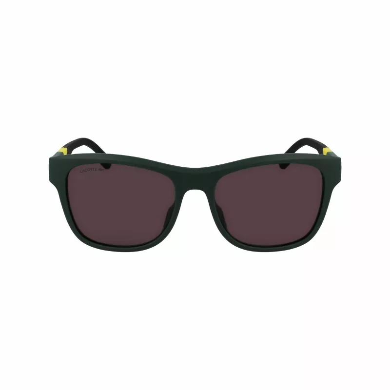 Lacoste L6043S-301 Vyriški stačiakampiai akiniai nuo saulės – žalias rėmelis, pilki lęšiai, 56/18/145 mm