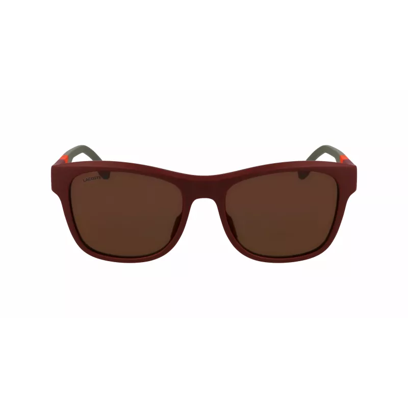 LACOSTE L6043S-601 Vyriški stačiakampiai akiniai nuo saulės - juodas rėmelis, pilki lęšiai 56/18/145 mm