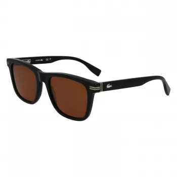Lacoste L6045S-1 vyriški akiniai nuo saulės, juodas acetatinis rėmelis, pilki polikarbonatiniai lęšiai, 54/19/145 mm