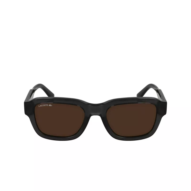 Lacoste L6048S-035 Akiniai vyrams, stačiakampis acetatinis rėmelis, tamsiai pilki lęšiai, pilka, 51 mm