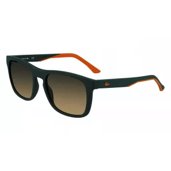 Lacoste L956S-301 Vyriški stačiakampiai akiniai nuo saulės, žalias acetato rėmelis, UV400