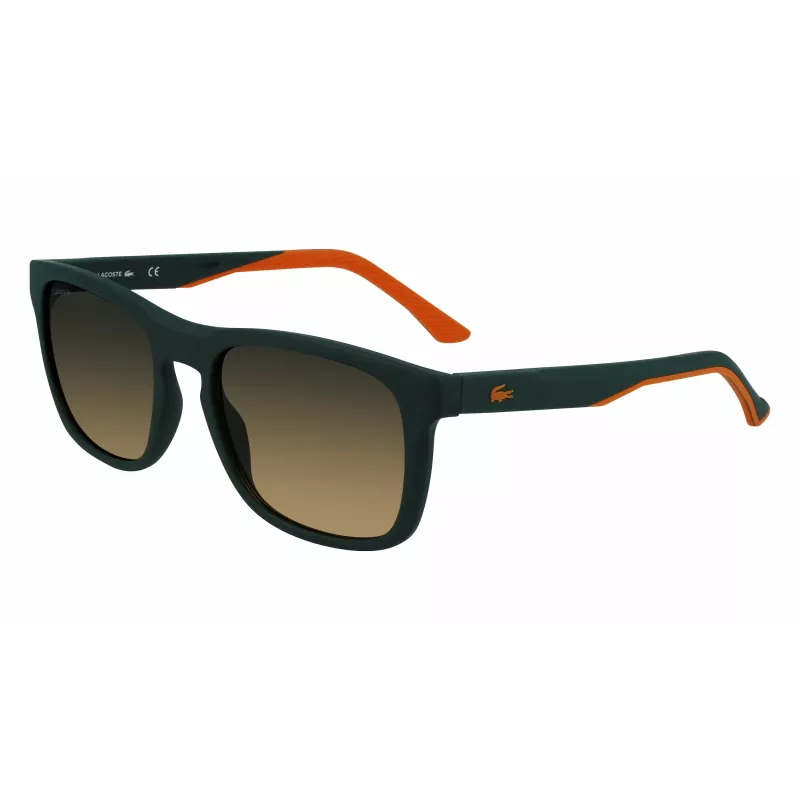 Lacoste L956S-301 Vyriški stačiakampiai akiniai nuo saulės, žalias acetato rėmelis, UV400
