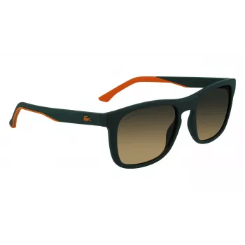 Lacoste L956S-301 Vyriški stačiakampiai akiniai nuo saulės, žalias acetato rėmelis, UV400