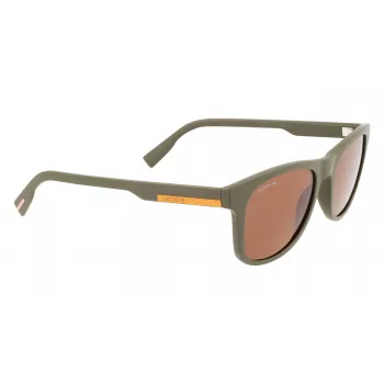LACOSTE L969S-5420317 Unisex stačiakampiai akiniai nuo saulės - juodas rėmelis, pilki lęšiai 54/20/145 mm