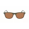 LACOSTE L969S-5420317 Unisex stačiakampiai akiniai nuo saulės - juodas rėmelis, pilki lęšiai 54/20/145 mm