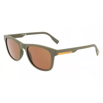 LACOSTE L969S-5420317 Unisex stačiakampiai akiniai nuo saulės - juodas rėmelis, pilki lęšiai 54/20/145 mm