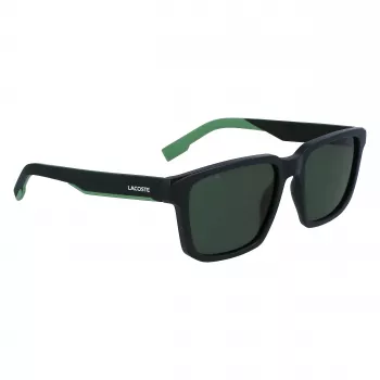 Lacoste L999S-301 Vyriški akiniai nuo saulės, matinis žalias rėmelis, tamsiai žali lęšiai, 55/18/145 mm