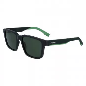 Lacoste L999S-301 Vyriški akiniai nuo saulės, matinis žalias rėmelis, tamsiai žali lęšiai, 55/18/145 mm