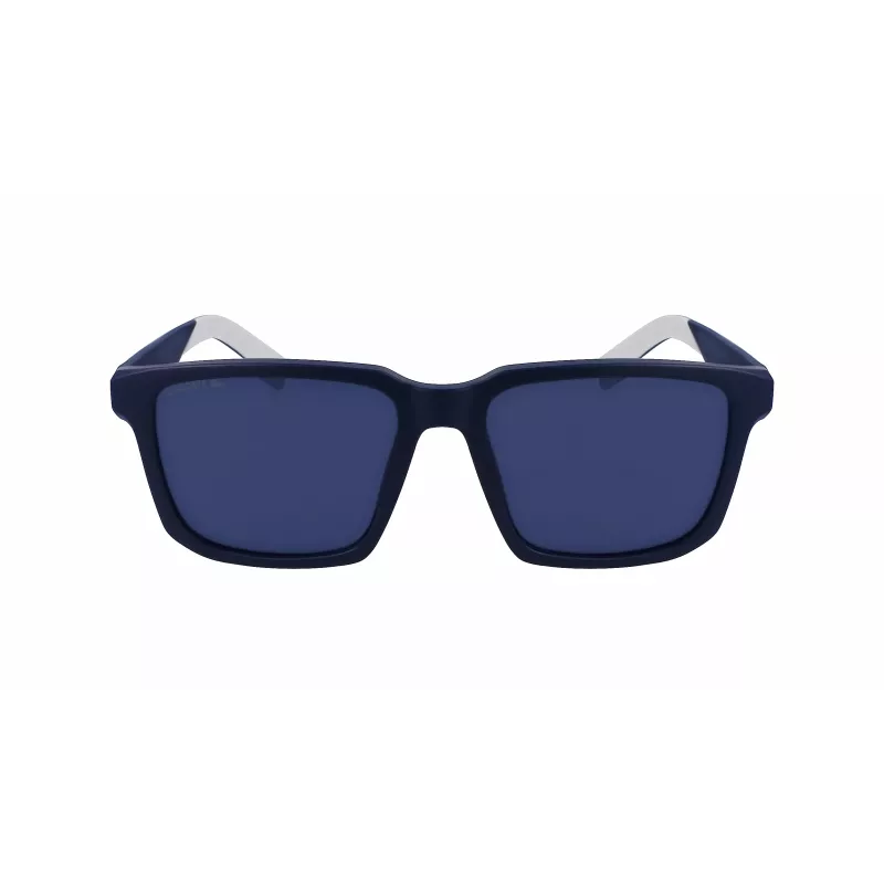 Lacoste L999S-401 vyriški akiniai nuo saulės - Havana acetato rėmelis, mėlyni polikarbonatiniai lęšiai, UV400 apsauga