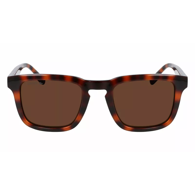 Lacoste vyriški stačiakampiai akiniai nuo saulės L951SRG-214 Havana acetatas žali polikarbonato lęšiai 52/22/145 mm