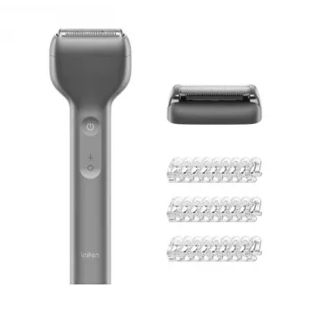 Laifen T1 Pro Rotary Electric Shaver with 3 Stainless Steel Blades, IPX7 Waterproof, 120 Min Cordless Use, USB-C, LED Display – Grey