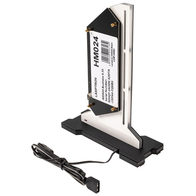 Lamptron vertikalus GPU laikiklis su ekranu – juodas
