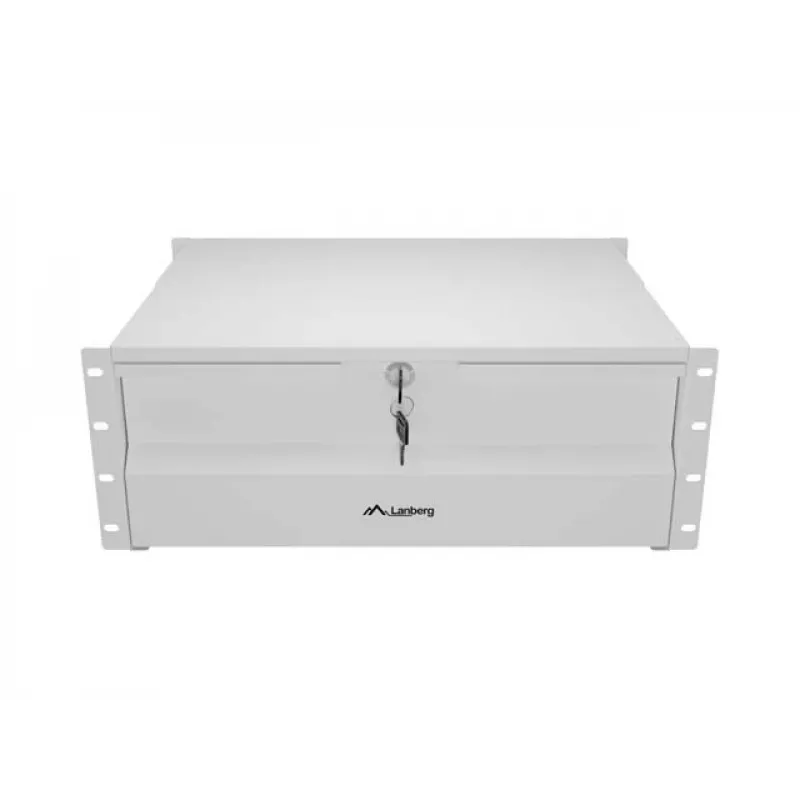 LANBERG 19 inch 4U Shelf 360mm Grey (4U/483x360mm, Load Capacity up to 90kg, 4-Point Mounting)