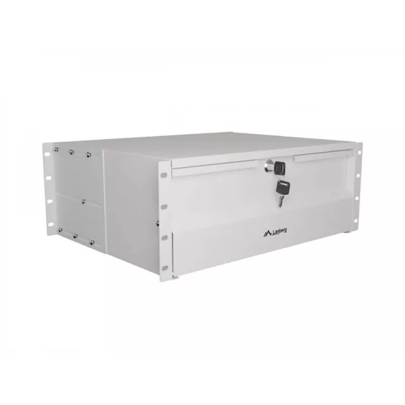LANBERG 19 inch 4U Shelf 360mm Grey (4U/483x360mm, Load Capacity up to 90kg, 4-Point Mounting)