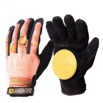 Landyachtz Slide Gloves M - Nusileidimo riedlenčių pirštinės su UHMW-PE trinkelėmis, juodos