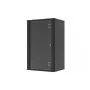 LANVIEW Quick Assembly Flat Pack 19 – 19 inch sieninis spintos blokas (6U, 600x450x320mm, grūdinto stiklo durys, juodos spalvos)