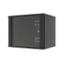 LANVIEW RWF09U45BL 19 inch 6U sieninis tinklo spintelis, greito surinkimo plokščias paketas, 600x450x368mm, juodas