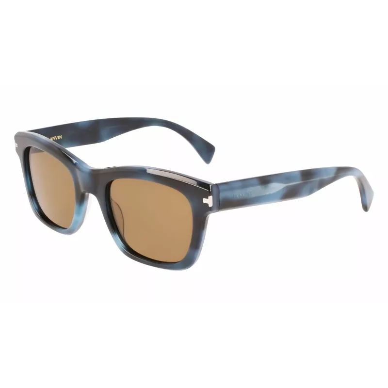 LANVIN LNV620S-425 Vyriški kvadratiniai acetatiniai akiniai nuo saulės - mėlynas rėmelis, pilki lęšiai, UV400