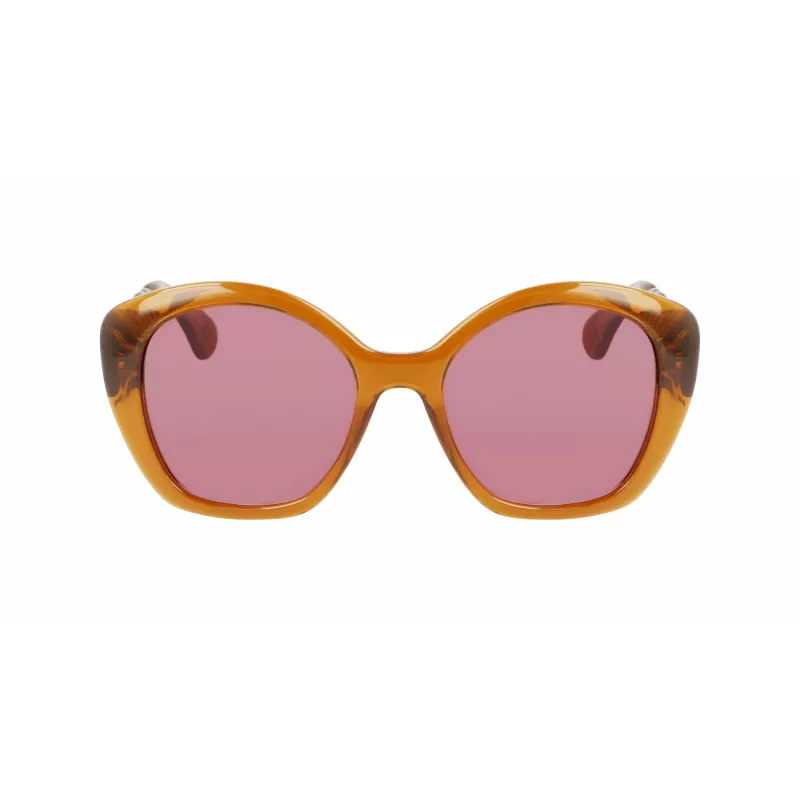 LANVIN Women's LNV628S-208 Cat Eye Sunglasses Havana Acetate Brown Gradient Lens 54mm