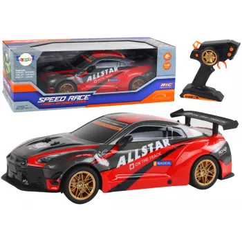 Didelis nuotoliniu būdu valdomas sportinis automobilis 1:10 raudonas Lean Toys