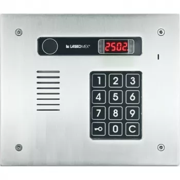 Laskomex CP-2513R INOX nerūdijančio plieno garso durų skydelis su RFID, 13 butų, horizontalus, įleidžiamas, sidabrinis
