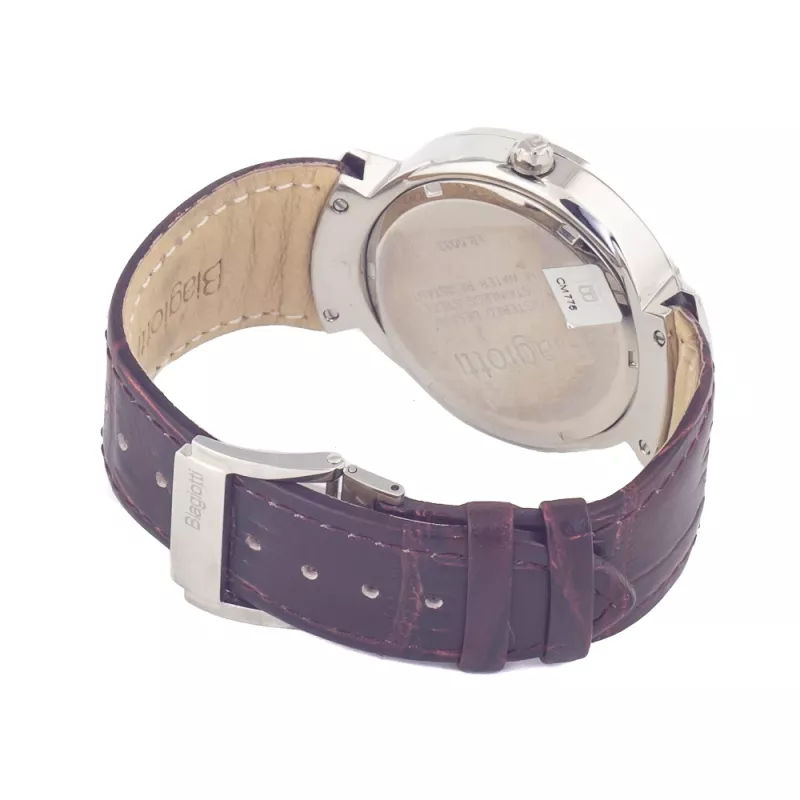 Laura Biagiotti LB0033M-04 Vyriškas kvarcinis analoginis laikrodis 40mm juodas ciferblatas, natūralios odos dirželis